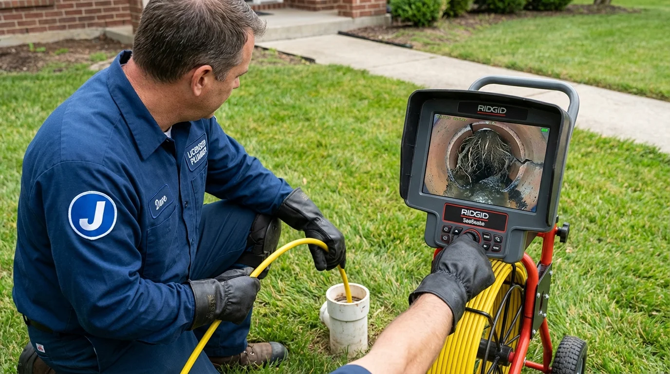 Sewer camera inspection being performed by Johns Plumbing LLC in Lawtell