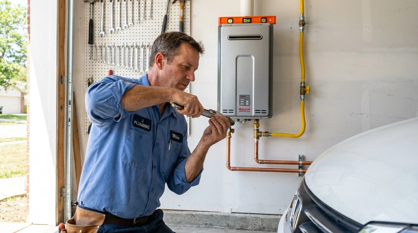 Tankless water heater installation by a Johns Plumbing LLC plumber in Lawtell
